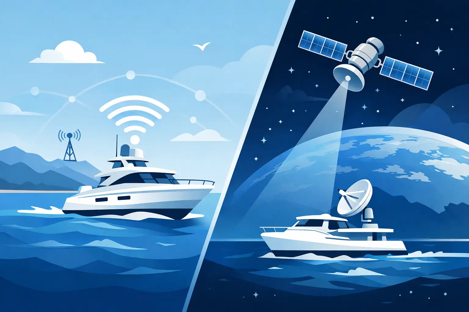 Marine WiFi vs Satellite Internet