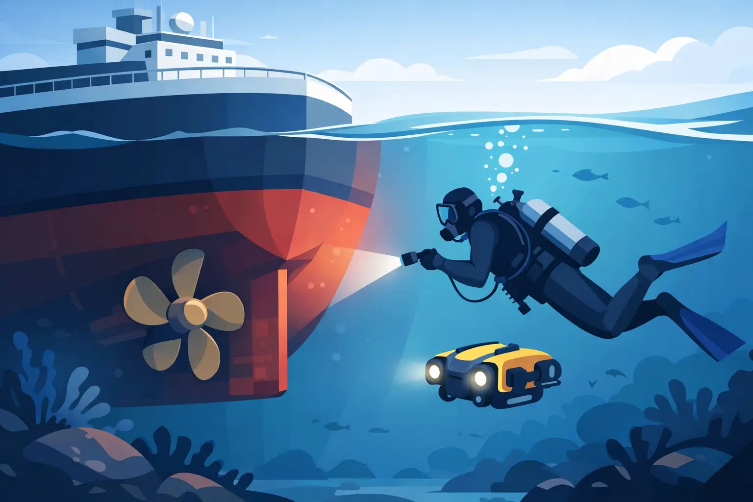 How to Inspect Ship Hulls Underwater Safely
