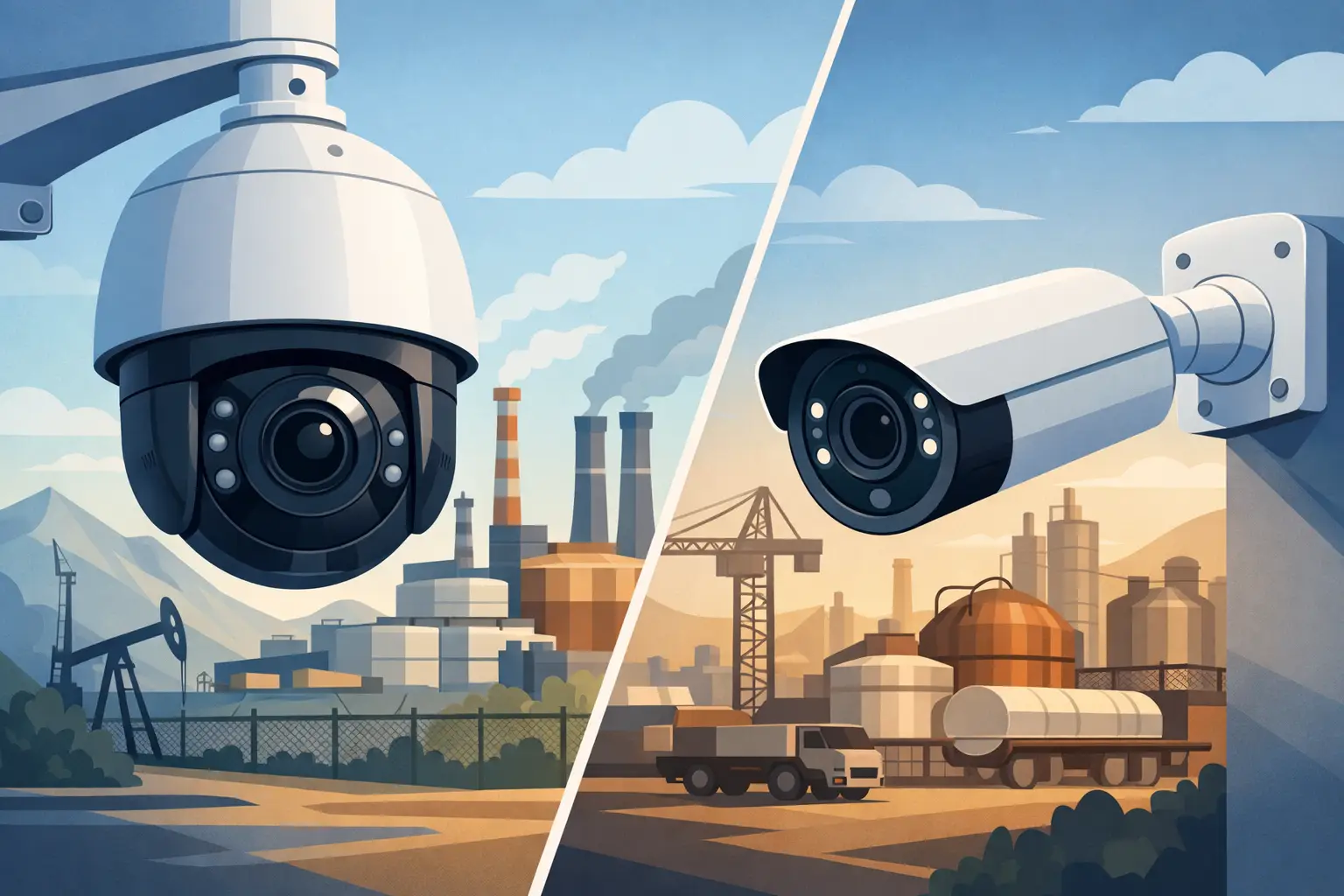 PTZ Camera vs Bullet Camera for Industrial Sites