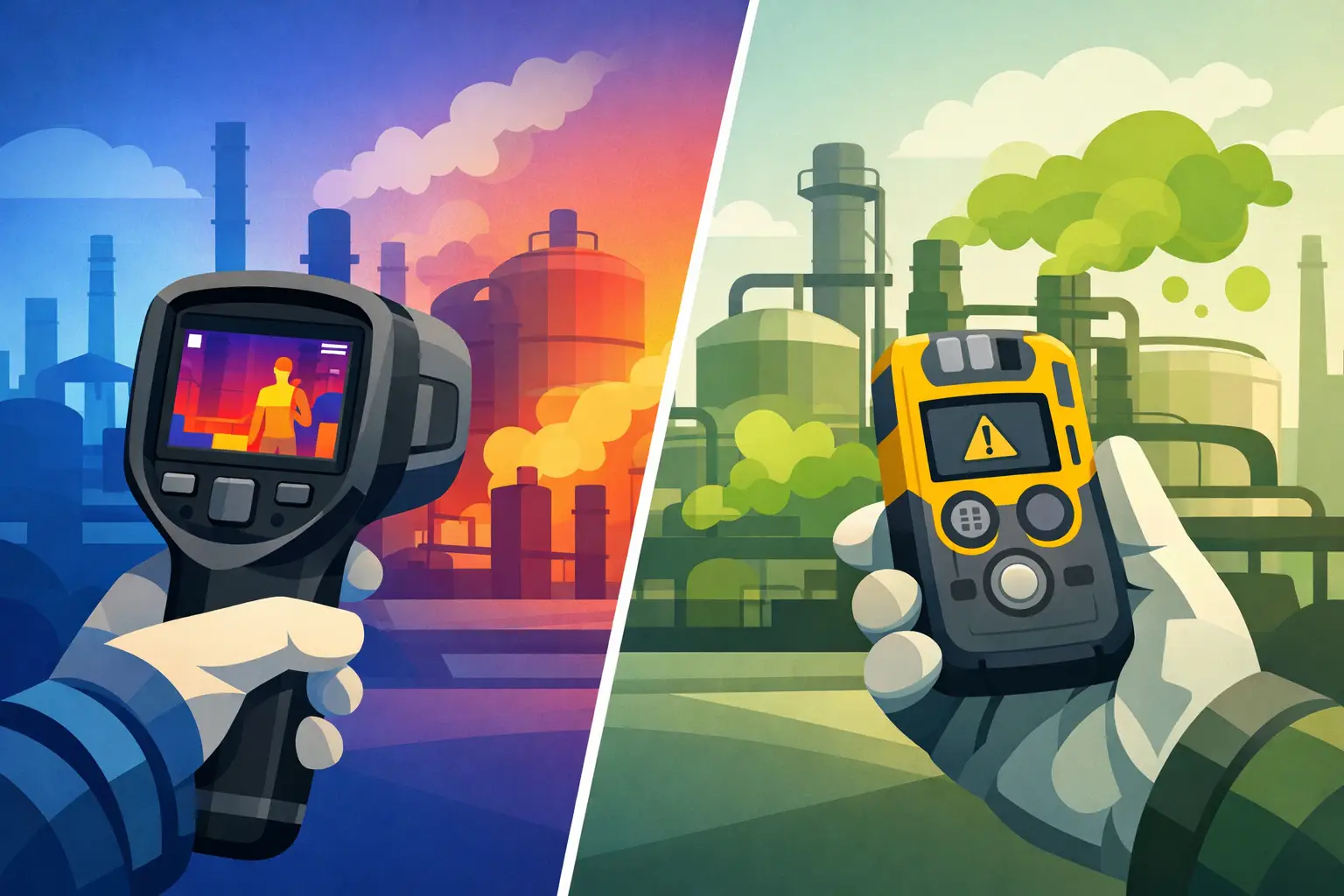 Thermal Cameras Versus Gas Detectors for Plants